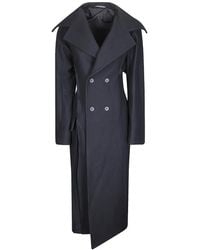 Yohji Yamamoto - Asymmetric Double-Breasted Coat - Lyst