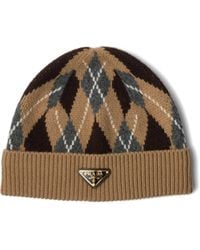 Prada - Beanie Mit Argyle-Muster - Lyst