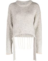 Ports 1961 - Logo-embroidered Ribbed-knit Jumper - Lyst