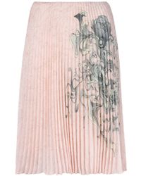 Prada Plissierter Rock mit Print - Pink