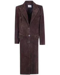 Arma - Single-Breasted Suede Coat - Lyst