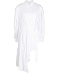 Juun.J - Asymmetric Pleated Mini Shirtdress - Lyst