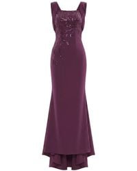 Saiid Kobeisy - Sequin-Embellished Draped-Back Maxi Dress - Lyst