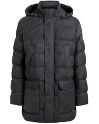 Etro - Wool Down Jacket With Hood And Arnica Motif - Lyst