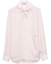 Prada - Logo-Embroidered Shirt - Lyst