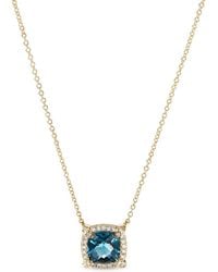 David Yurman - 18Kt Petite Chatelaine Topaz And Diamond Necklace - Lyst