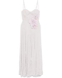 Elisabetta Franchi - Abendkleid Mit Blumenapplikation - Lyst