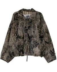Ziggy Chen - Crinkled-Effect Abstract-Print Jacket - Lyst