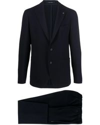 Tagliatore - Single-Breasted Textured Suit - Lyst