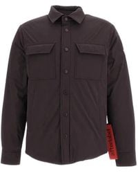 AFTER LABEL - Belluno Logo-Patch Padded Shirt Jacket - Lyst