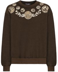 Dolce & Gabbana - Printed Cotton Sweatshirt - Lyst