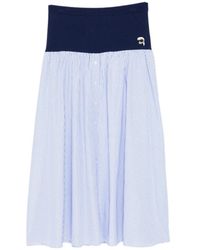 KARL LAGERFELD - Ikon Striped Poplin Skirt - Lyst