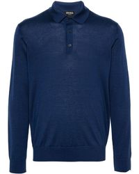 Zegna - Fine-ribbed Polo Shirt - Lyst