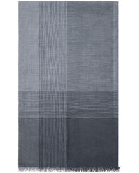 Brunello Cucinelli - Check-pattern Silk-blend Scarf - Lyst