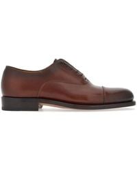 Ferragamo - Round-toe Leather Oxford Shoes - Lyst