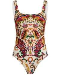 Etro - Multicolored One-Piece Swimsuit With All-Over Floral Paisley Pattern - Lyst