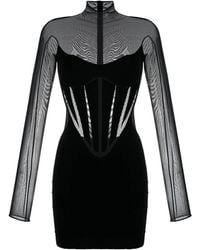 Wolford - X Semi-Sheer Panelled Minidress - Lyst