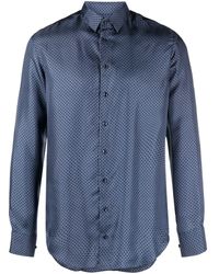 Giorgio Armani - Graphic-print Silk Shirt - Lyst