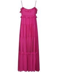 Michael Kors - Tiered-Ruffles Midi Dress - Lyst