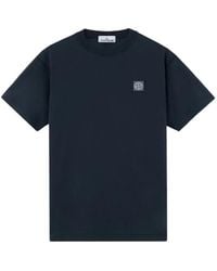 Stone Island - 2100026 Organic Cotton Jersey 'Fissato' Effect Slim-Fit T-Shirt With Compass Patch - Lyst
