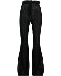Moschino - Floral-lace Sheer Flared Trousers - Lyst