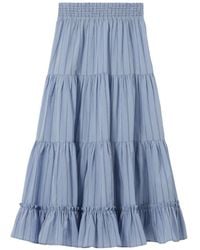Claudie Pierlot - Jupe Trapèze Rayée À Volants - Lyst