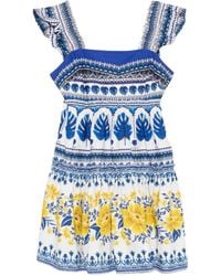 FARM Rio - Zuli Floral-print Ruffled Mini Dress - Lyst