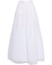 Rosie Assoulin - Contrast Thread-detail Cotton Midi Skirt - Lyst