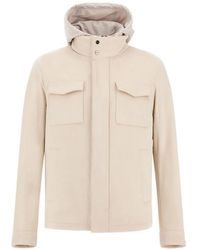 Herno - Suede-Effect Hooded Jacket - Lyst