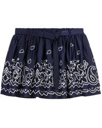 Maje - Short Embroidered Ruffled Skirt - Lyst