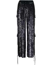 P.A.R.O.S.H. - Sequinned Straight-leg Cargo Trousers - Lyst
