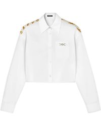 Versace - Chain Stripes Cropped Shirt - Lyst