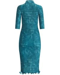 Fendi - Pleated Faded Midi Dress - Lyst