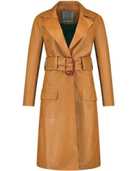 Dan Cassab - Diana Leather Belted Coat - Lyst