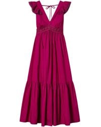 Twinset - Maxikleid Mit Rüschen - Lyst
