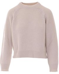 Alpha Studio - Ribbed-Knit Raglan-Sleeve Sweater - Lyst