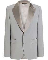 Dolce & Gabbana - Sicilia Light Single-Breasted Micro-Rib Tuxedo Jacket - Lyst