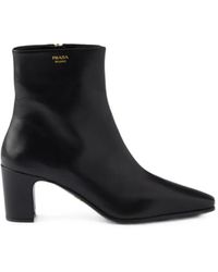 Prada - Stiefeletten Aus Leder - Lyst