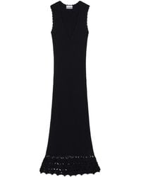Ganni - Crochet Cotton Long Dress - Lyst