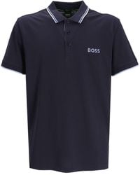 BOSS - Logo-embroidered Cotton-blend Polo Shirt - Lyst