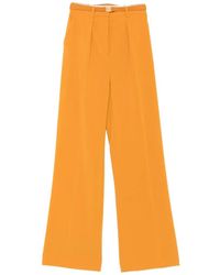 Elisabetta Franchi - Belted Pleated-Detail Trousers - Lyst