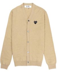 COMME DES GARÇONS PLAY - Cardigan Con Applicazione A Cuore - Lyst
