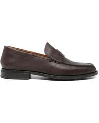 SERGIO MORETTI FIRENZE - Pebbled-Leather Penny Loafers - Lyst