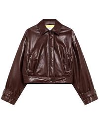 MSGM - Cropped-Jacke Mit Logo-Patch - Lyst