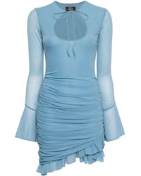 De La Vali - Galle Keyhole-neck Chiffon Mini Dress - Lyst