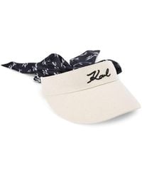 Karl Lagerfeld - K/signature Cotton Visor Hat - Lyst