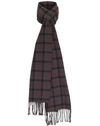 Eton - Check-Pattern Fringed Scarf - Lyst
