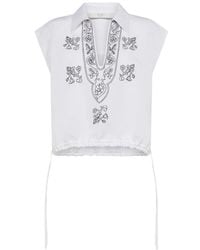 Seventy - Blouse Brodée À Lien De Resserrage - Lyst