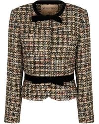 Valentino Garavani - Bow-Belt Tweed Jacket - Lyst