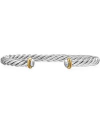 David Yurman - 14Kt And Sterling Cable Cuff Bracelet (6Mm) - Lyst